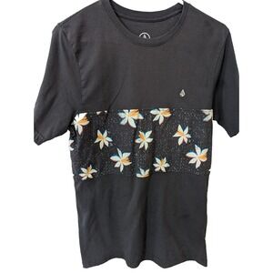 Volcom Mens Graphic Small T-Shirt‎ Short Sleeve Crew Neck Floral Hawaiian Surf